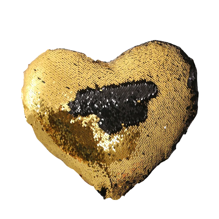 
Heart shaped kids decorative sublimation heart sequin pillow 