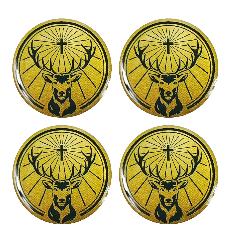 Custom printed gold or yellow epoxy resin 3D crystal dome stickers round label stickers with strong adhesive tape