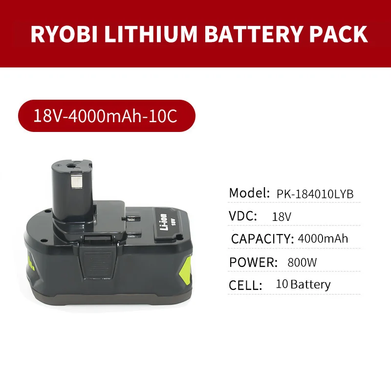 18V 4AH P108 Rechargeable Power Tool Battery Replacement For Ryobi Li ion Battery ryobi 18v battery