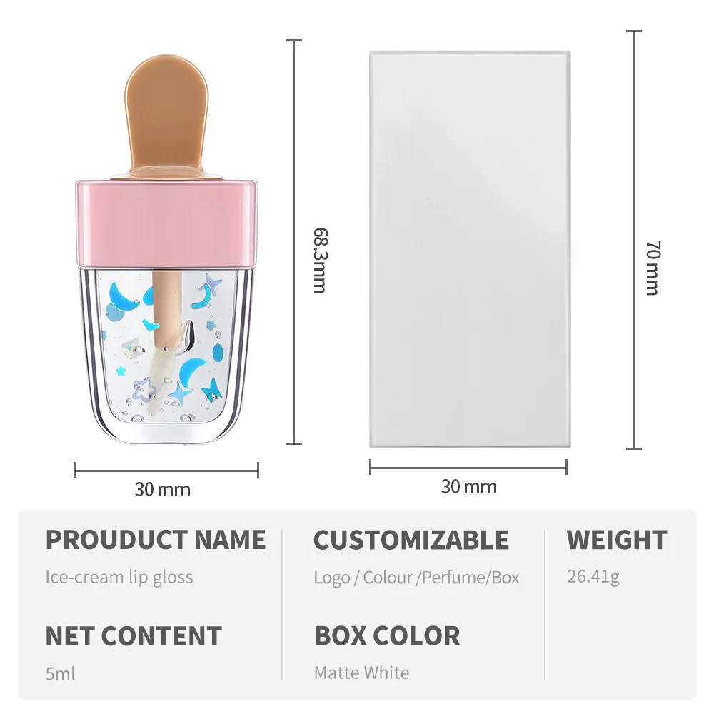 Hot Selling Gentle Lip Gloss  Velvet Texture Beauty Makeup Lip Gloss Long Lasting Matte Ice Cream Lip Gloss