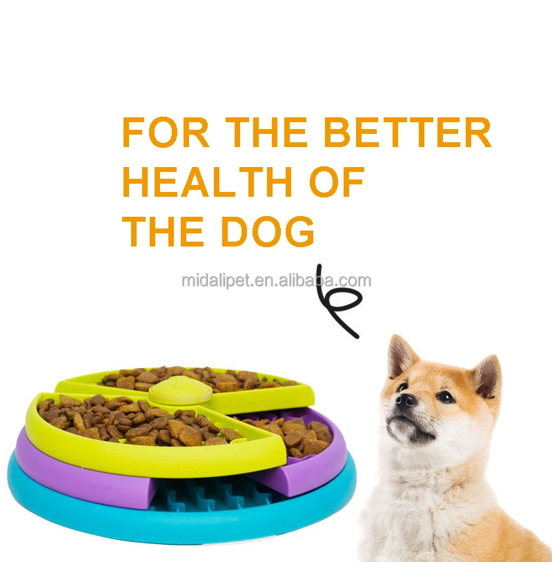 Pet Three Layer Slow Food Bowl Puzzle Rotary Feeder Anti Choke Bowl Healthy Eating Supplies