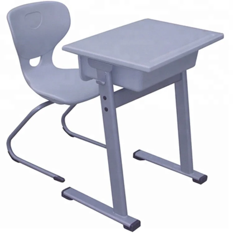 Single Seater Elementary School Desk with Chairs Stable School Furniture Classroom Student 2-Piece Set Writing Desk