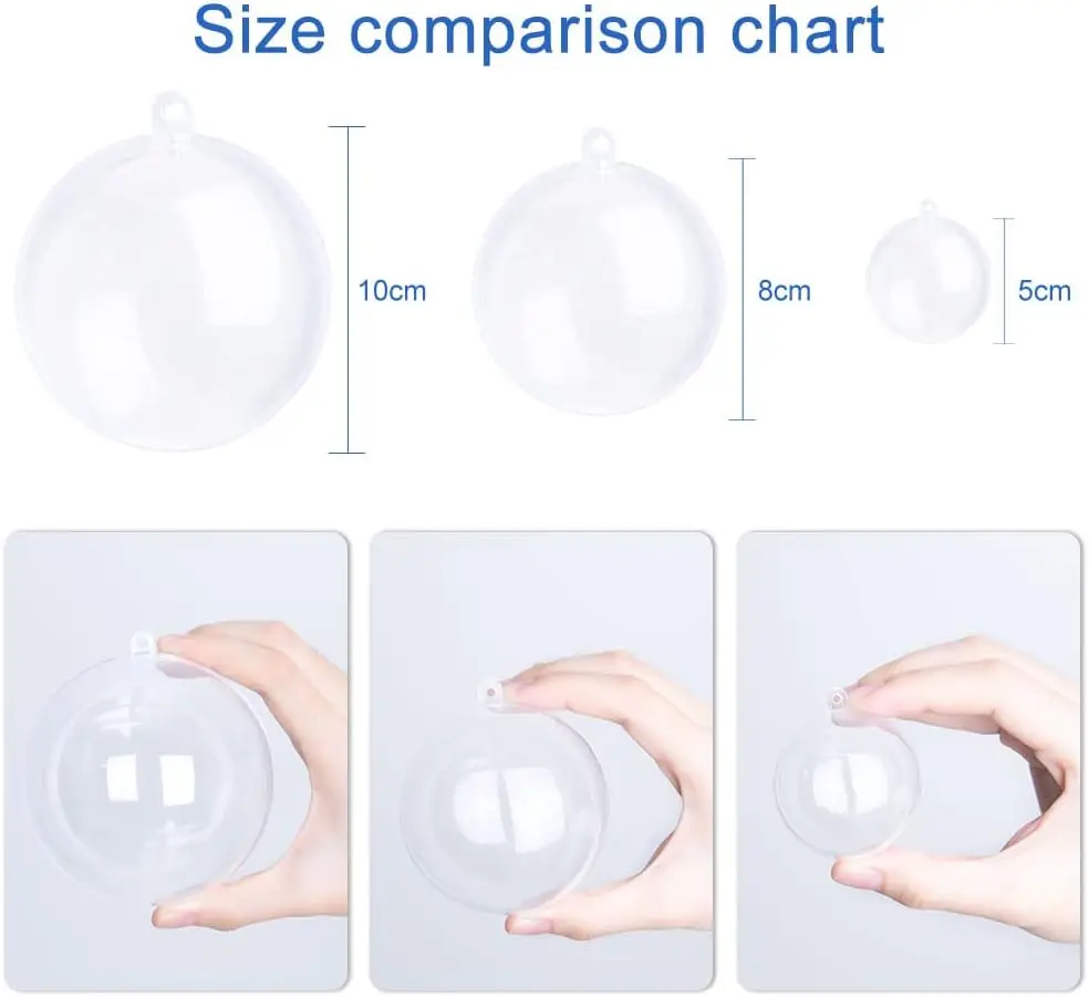 Home Ceiling Hanging Decoration Machine Make Open Half Large 4cm 5cm 6cm 8cm Plastic Balls