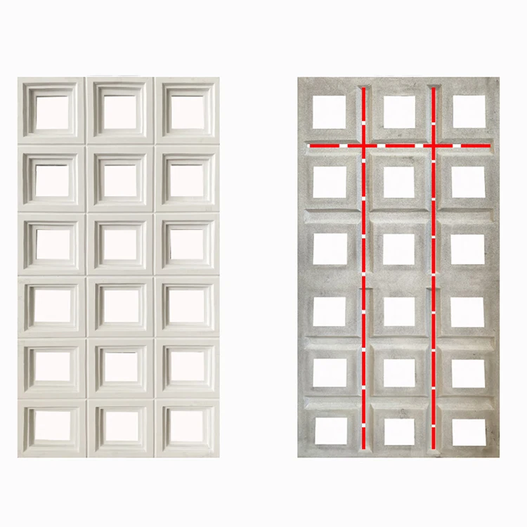 PU cement component lightweight nine-square hollow brick hollow construction partition wall light door decoration