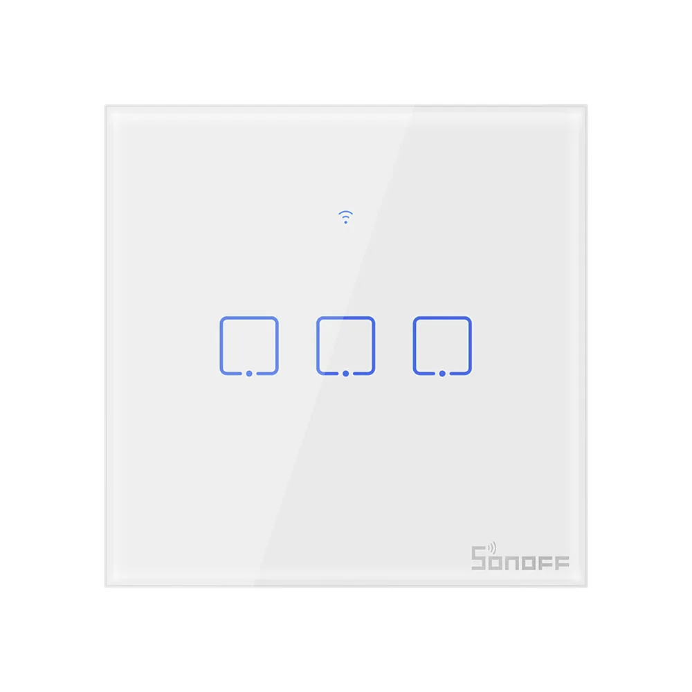  Интеллектуальный выключатель света SONOFF T1UK 3C TX Wi-Fi настенный 3 популярные Gang RF приложение голосовое сенсорное управление автоматизации 