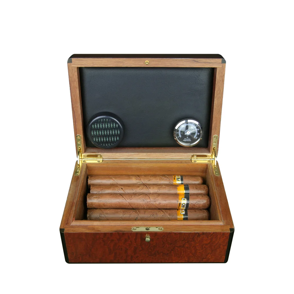  Портативный деревянный увлажнитель Cohiba коробка для сигар ручной работы с глянцевым лаковым покрытием на