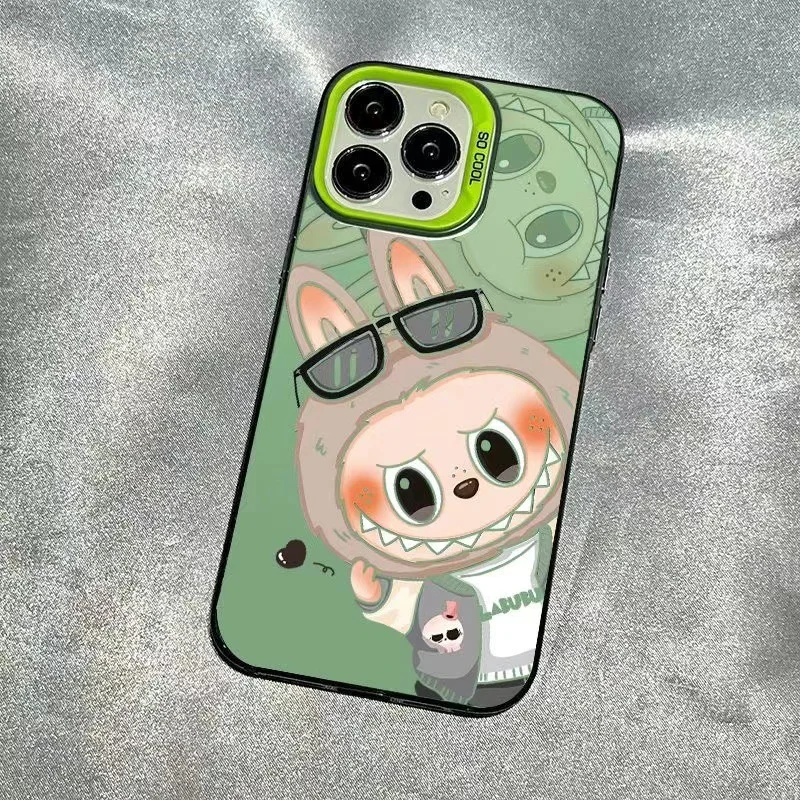 Hot sale Cartoon Sunglasses Labubu phone case For iPhone 15 Pro Max 14 13 12 11 shockproof hard shell Cover