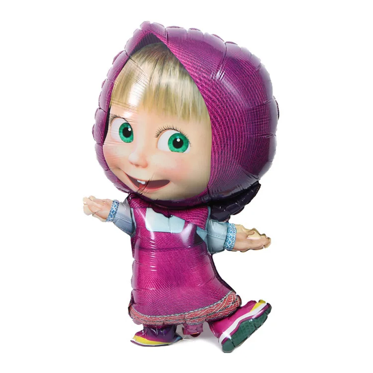Celebration Decoration Girl Birthday Party Background Wall Layout Photo Supplies Masha And Bear Theme Balloons