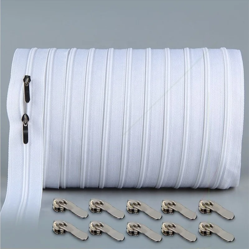 Nylon Zipper Roll for Sewing Upholstery with Metal Sliders