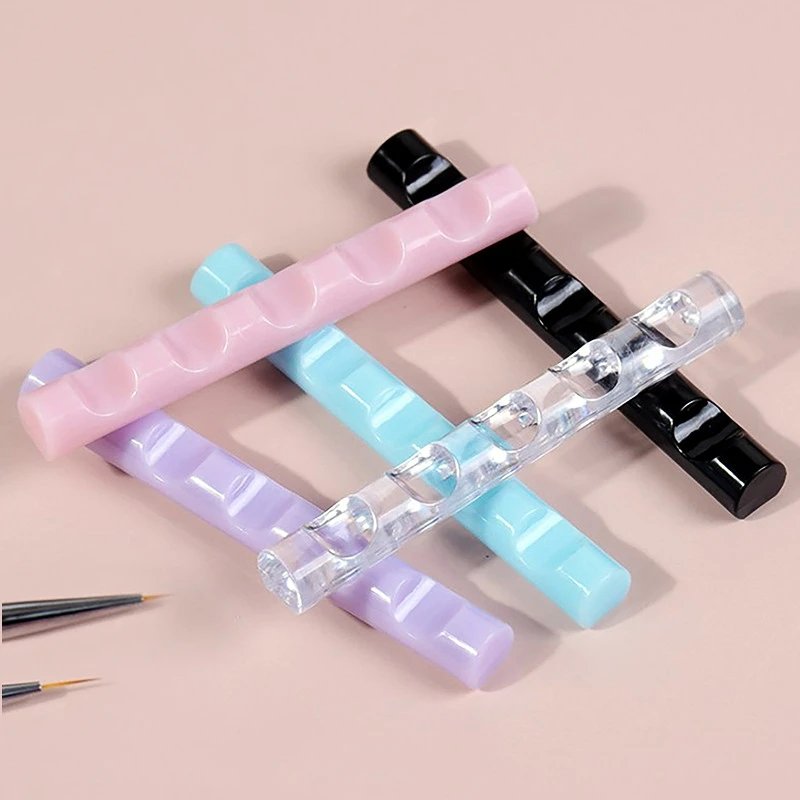 New 5 Grids Simple Strip Design Nail Art Pen Brushes Holder Acrylic Durable Brushes Table Holders For Nail Salon