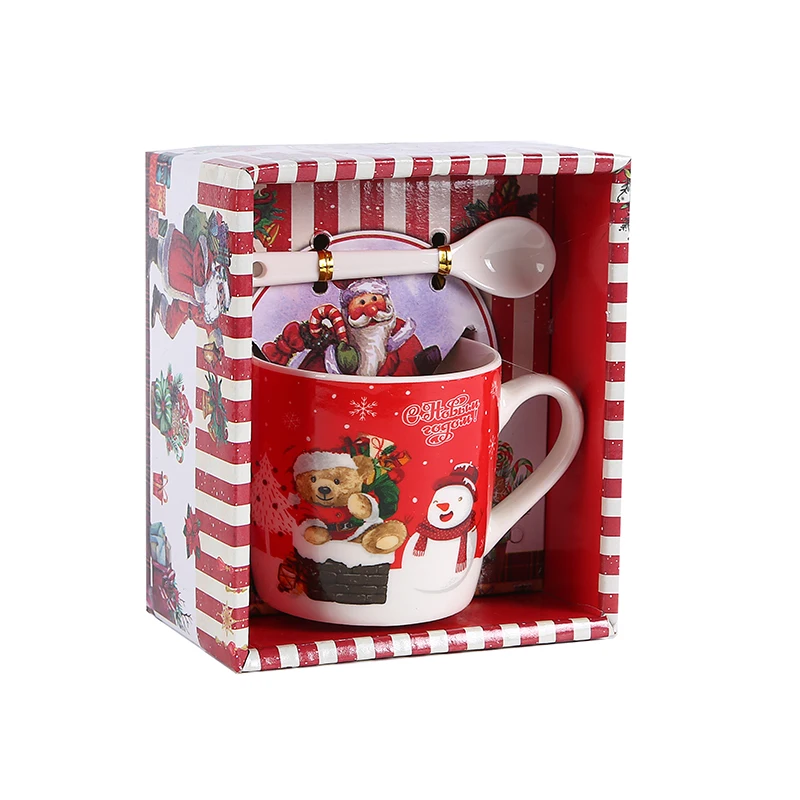 Russia New Design Christmas present Custom Logo Printed Sublimation Coffee Porcelain Santa Claus Ceramic Christmas Mug