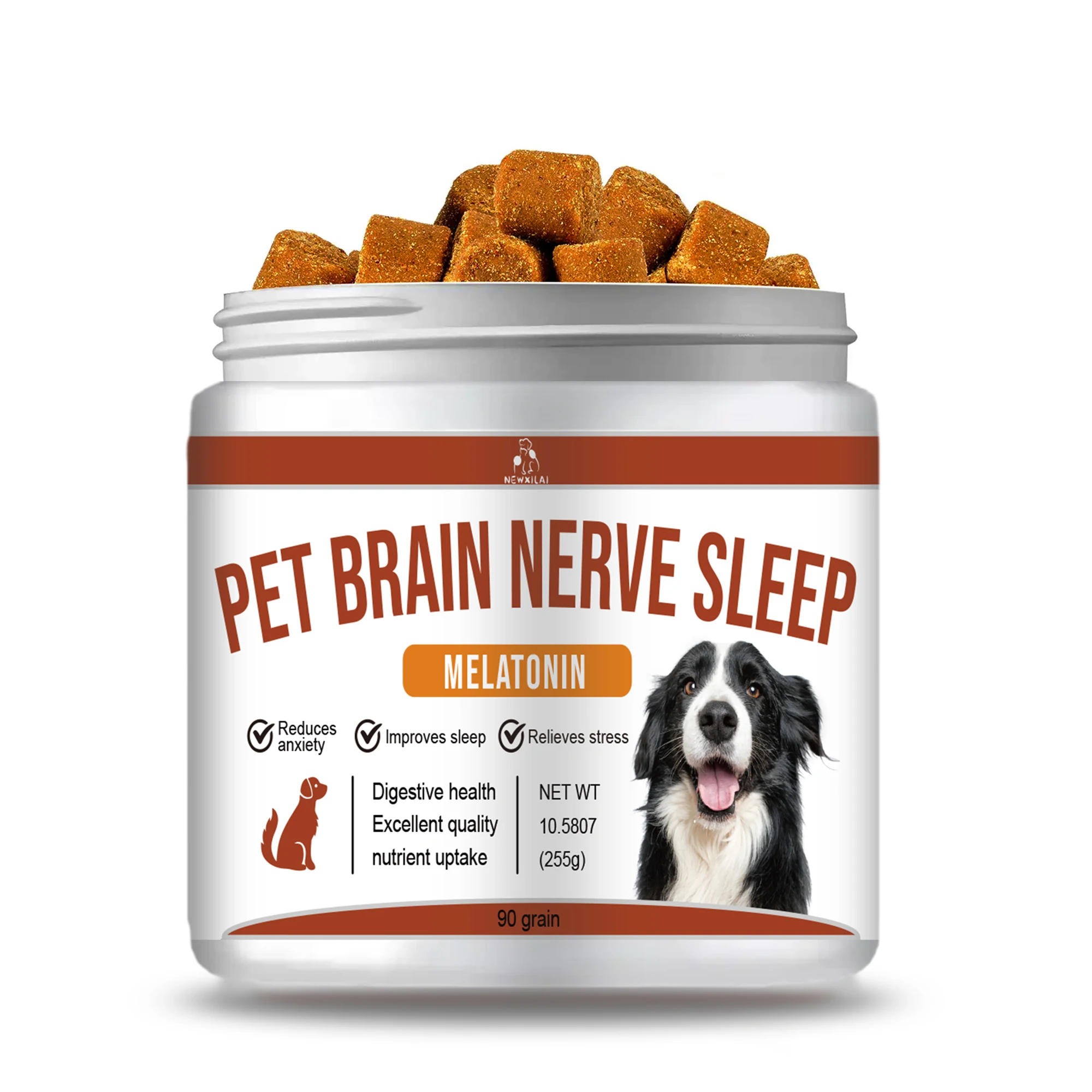 OEM ODM factory custom private label pet brain nerve sleep wholesale melatonin health care supplement treats soft chews food