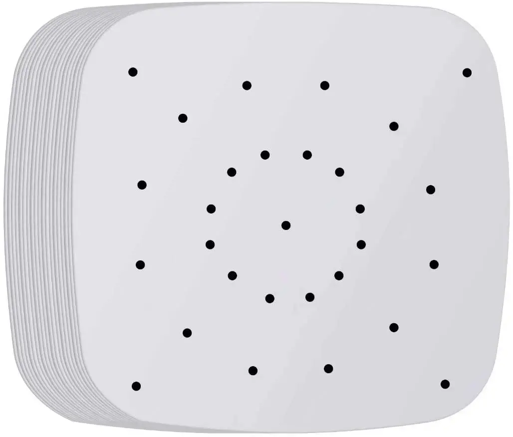 8.5Inch Square Air Fryer Liners Square Filter Paper Perforated Parchment Paper Bamboo Steamer Papers for Air Fryer and Steaming