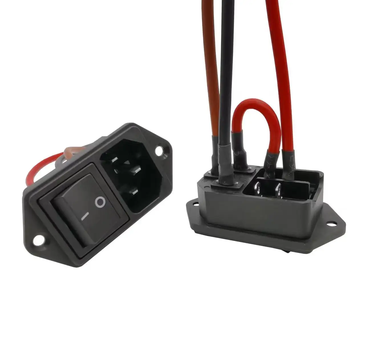 IEC C4 10a 250V  Male Socket With Rocker Switch Appliance  Socket With Appliance Switch Appliance Inlet