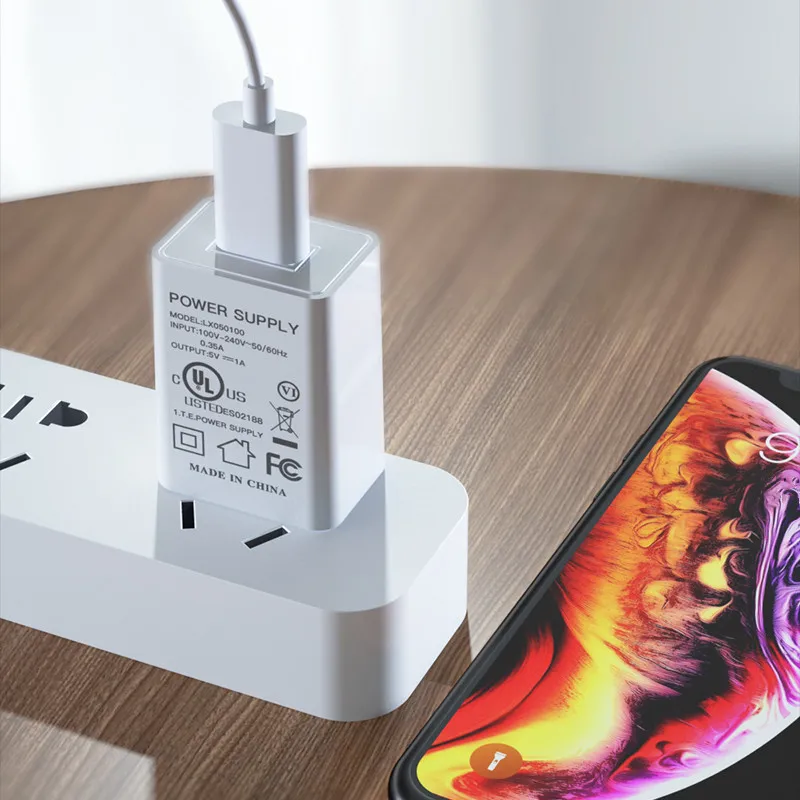 quick charge portable ac dc adapter with single USB port charger 5v 1a US/JP plug power supply DOE VI Compliant PSE FCC