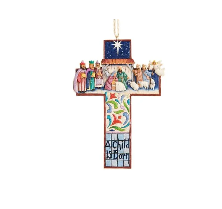 
Free Sample Factory handcraft Heartwood Creek Christmas Hanging Ornament Resin Nativity Ornament Multi Colour 