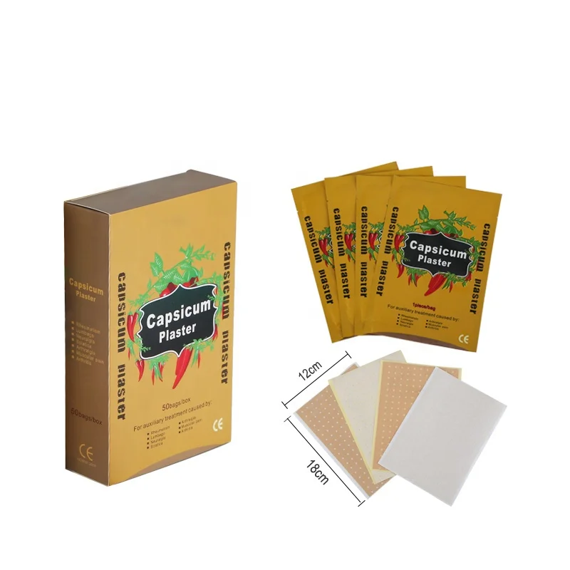 Manufacture of pain relief muscle Chili plaster/ Cotton Perforated Capsicum Plaster/ heat pain relief plaster
