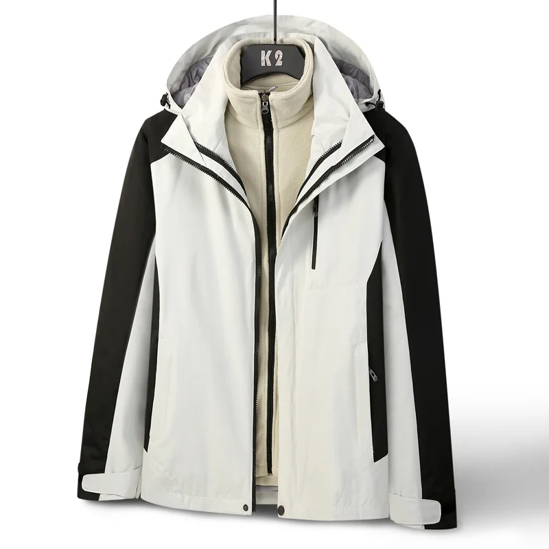 2024 Outdoor Hardshell Men Autumn and Winter Two-piece Set Mountaineering Suit Custom Work Clothes