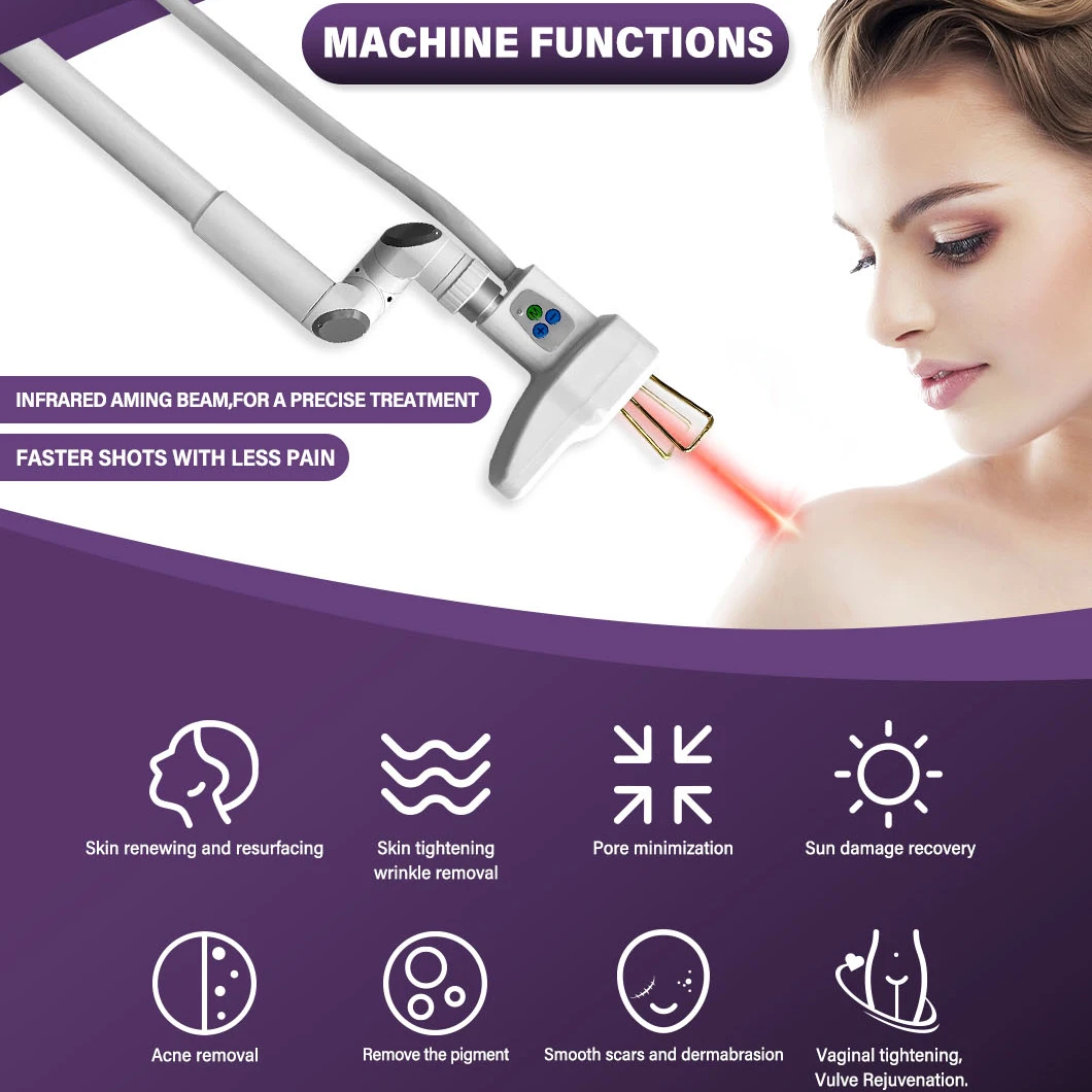 Fractional Co2 Laser Rf Metal tube Machine Adjust Size And Density Vaginal Whitening CO2 Fractional Laser Machine