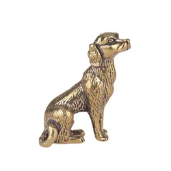 Brass Antique Animal Dog Statue Ornament Solid Bronze Sculpture Home and Study Decoration Metal Crafts