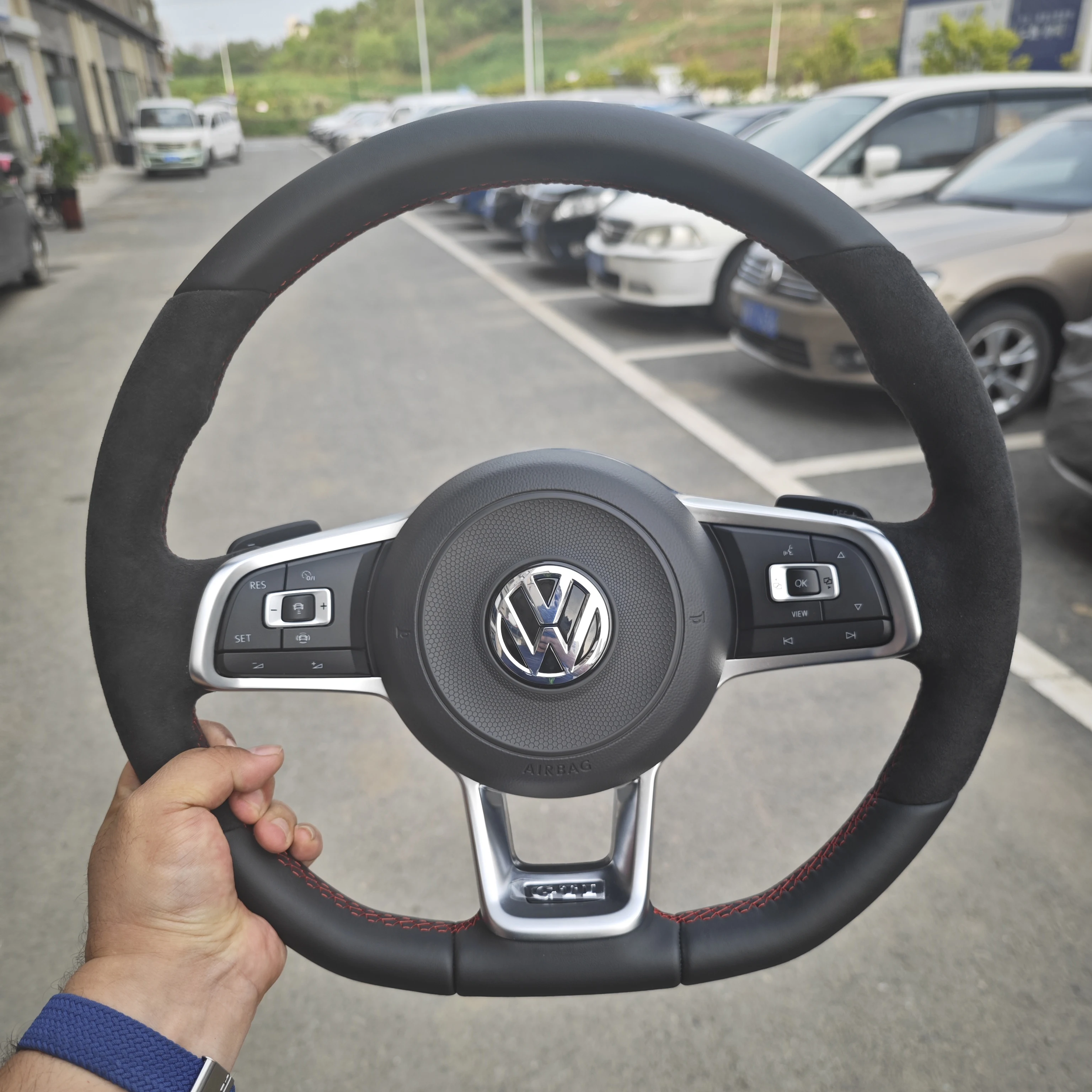 Пользовательские кожа модифицированный руль для Volkswagen ZC-DZ-2