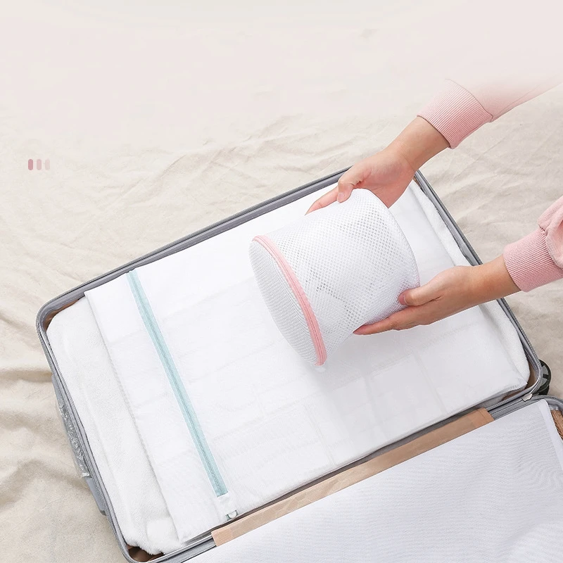 Custom mesh laundry bag washing foldable,hotel delicate sorter cotton wash cloth laundry bag bra