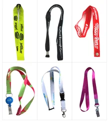 Promotional Adjustable Wrist Sublimation Woven Satin Card Holder Neck Anime Custom Logo Polyester Lanyard