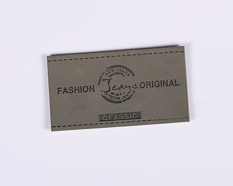 Custom Embossed Logo Design Garment Jacket Pu Jeans Leather Label For Clothing Handbags Hat Tshirt