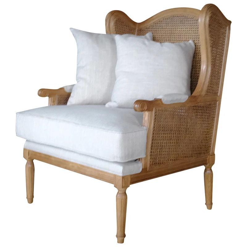 Custom Furniture Professional Design Comfortable Rattan Rear Wing Backrest Armchair