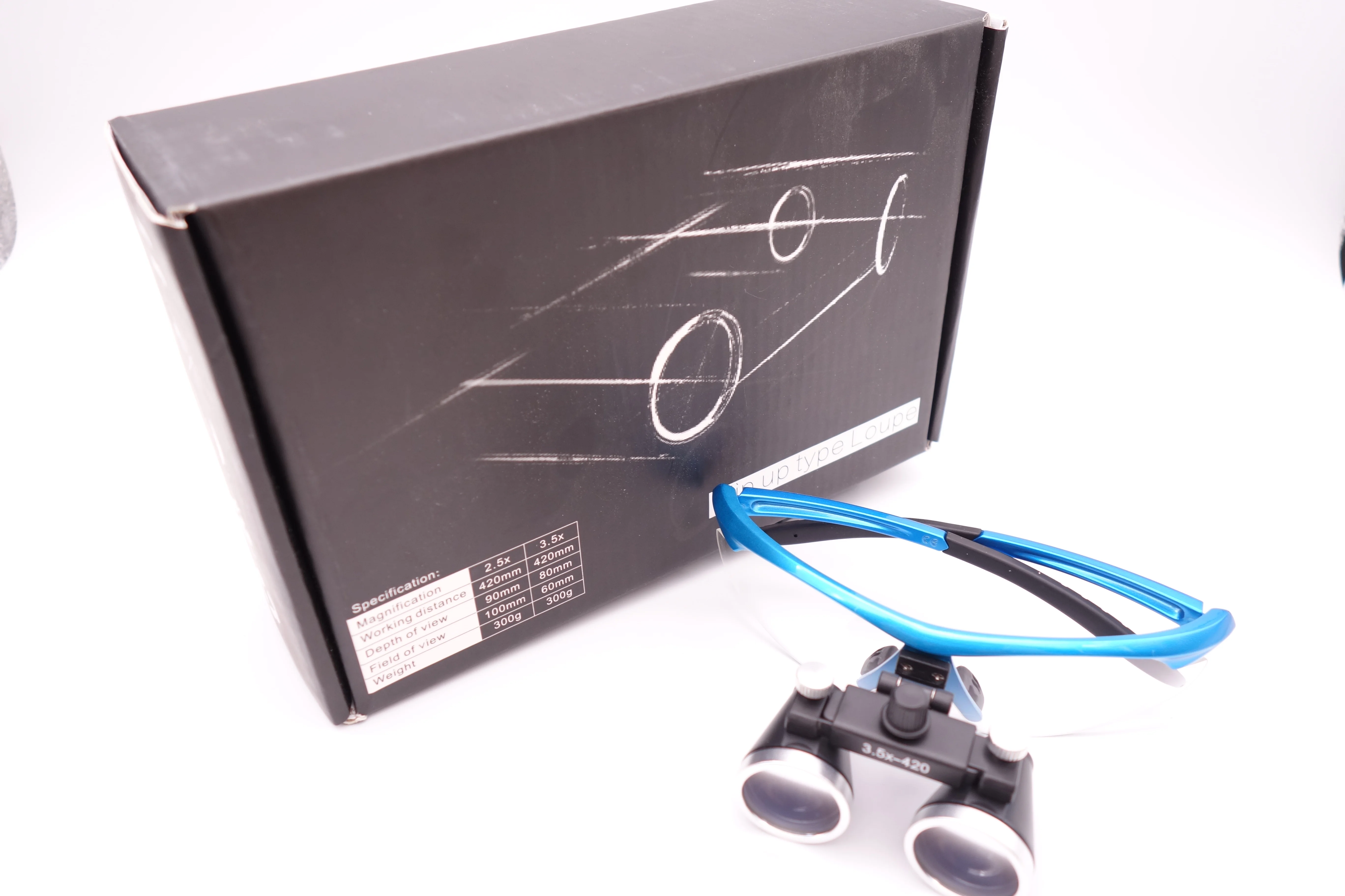 2.5x420mm Dental Loupes Surgical Binocular Loupe / Magnifier with LED Head Light /Plastic frame