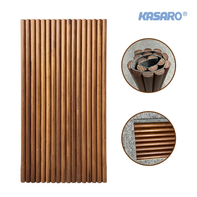KASARO Modern style exterior decorative mdf flexible solid wood panels for wall and ceiling