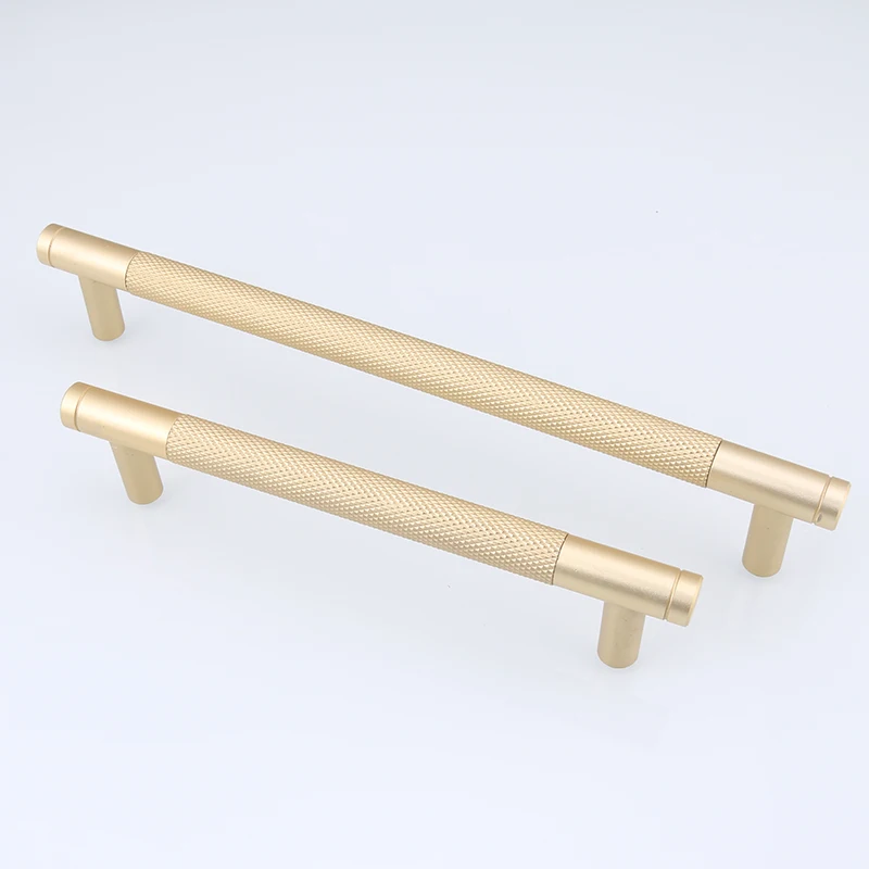 Customized Simplicity Solid Gold Colour Furniture Handle Luxury Matte T-Shape Bathroom Cabinet Wardrobe Handle