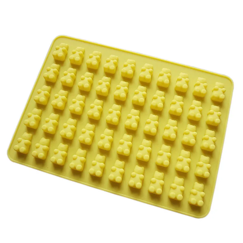 Mini bear Shape 50 Cavity Silicone Mold for pet Chocolate Jello Gummy Candy Custom cartoon bear silicone baking mold