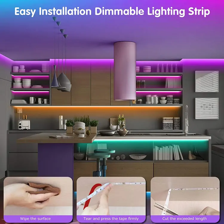 Лидер продаж 12 В 50 футов 15 м 5050 RGB музыкальная синхронизация меняющая цвет пульт дистанционного управления гибкая интеллектуальная светодиодная лента