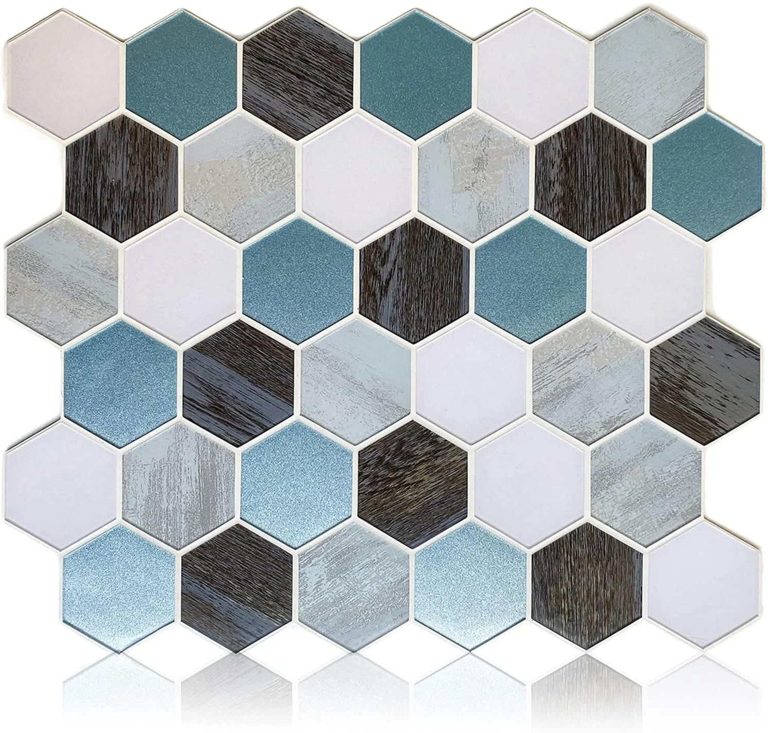 Современная самоклеящаяся белая мраморная мозаика, шестигранная 3D плитка, настенная плитка