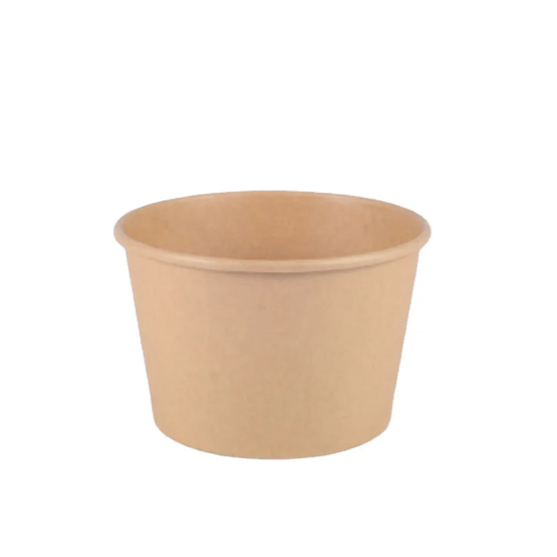 Hot sale eco-friendly oil-proof kraft paper soup bowl can be packed and taken away