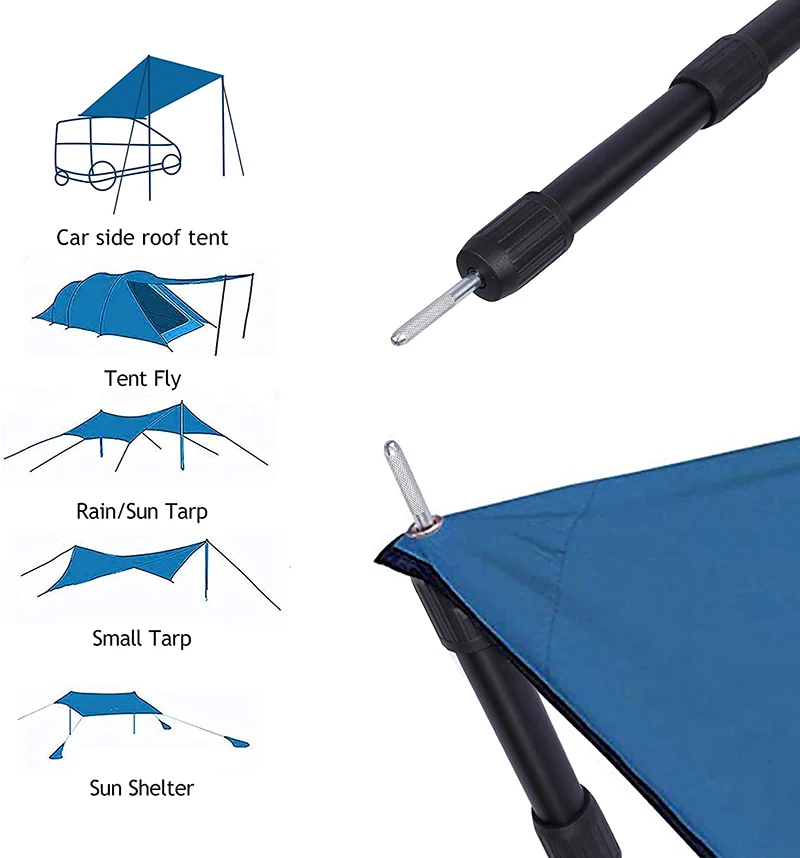 Sun Shade Poles Thick Shade Sail Post for Shade Sails Outdoor String Light Patio Backyard