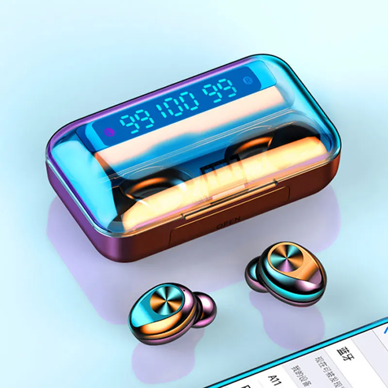 F9-10 earphone wireless with Microphone Fingerprint Touch Function headphones earbuds for Cell phone