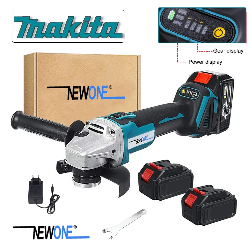 18V Brushless Angle Grinder Cutting Grinding Machine 125mm Polishing Electric Angle Grinder Power Tool For Makita Battery