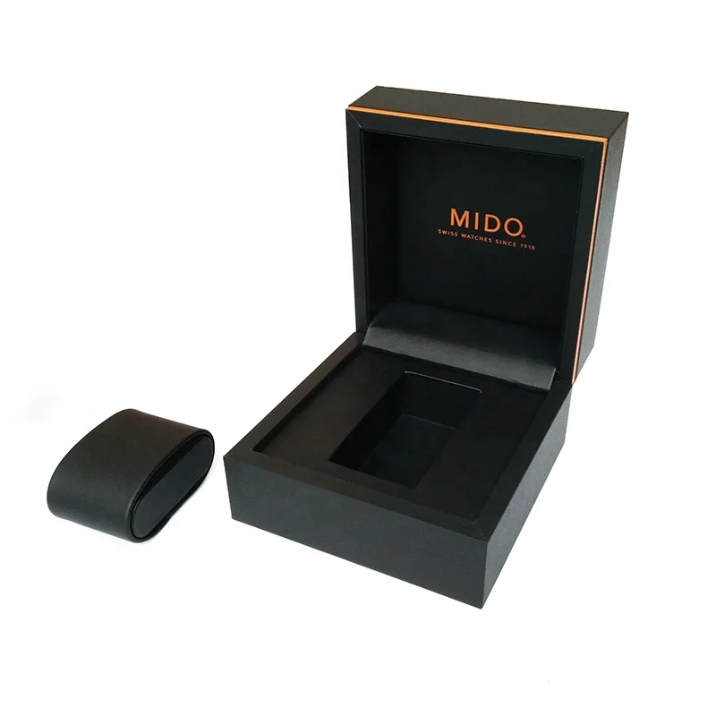 Wholesale Custom Logo Black Leather Watch Box Cases Single Gift Box Packaging Watch