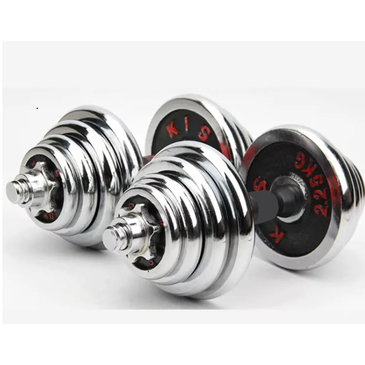 Electroplated red letter plastic rod dumbbell box set dumbbell pounds 15kg20kg30kg