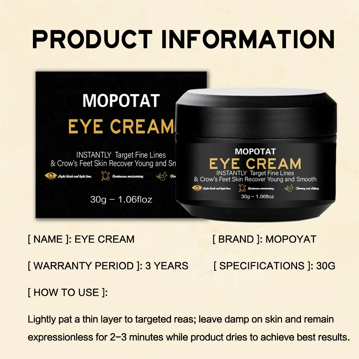 MOPOYAT Wholesale Eye Cream Under Eye Cream for Dark Circles and Puffiness Suitable for Delicate Skin Under Eye Area