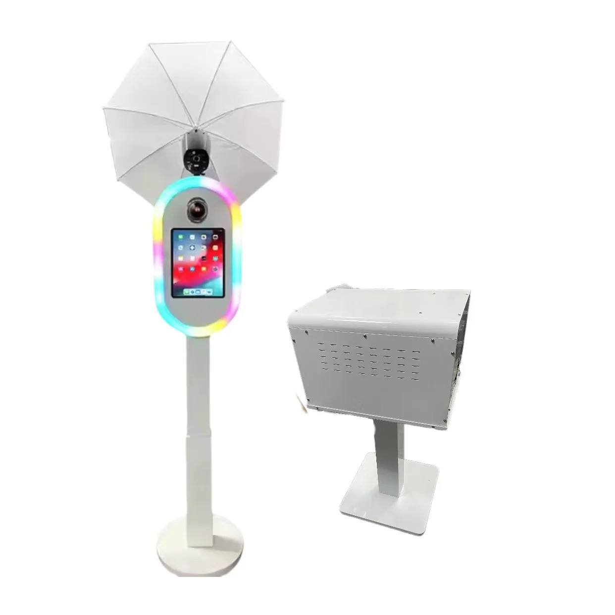 Овальный DSLR iPad зеркало фотобудка со вспышкой и зонтиком Selfie Booth для событий
