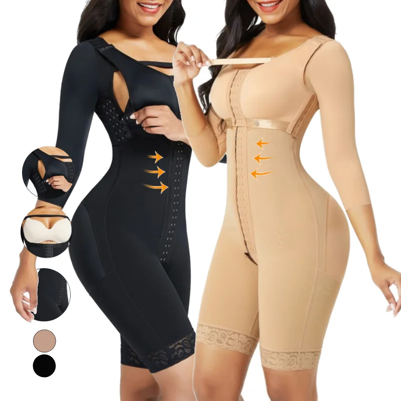 
2021 long sleeve tummy control full shapewear fajas women body shaper 