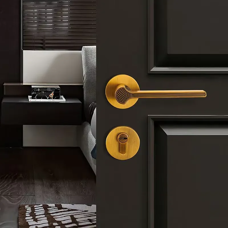 Factory Bestseller House Morden Zinc Silent Door Handle Set Passage Door Lever Handle With Lock