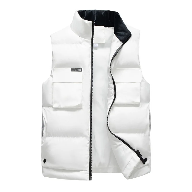 2021 winter mens cotton-padded jacket large size vest warmth and thick waistcoat