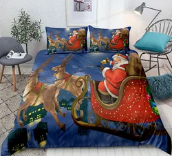 Customized 3D Printed Twin Queen King Bedding Sets Soft Microfiber Polyester Christmas Home Duvet Cover