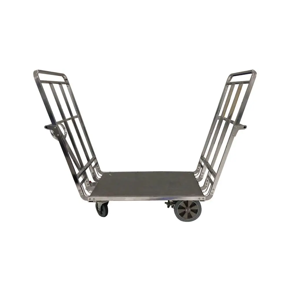 Silent Wheel Luggage Cart for Airports Safe Handle Brakes Airport Trolley