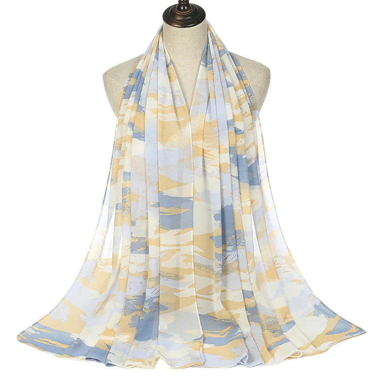 premium shawl printed heavy hijab scarf printing instant floral chiffon shawls women