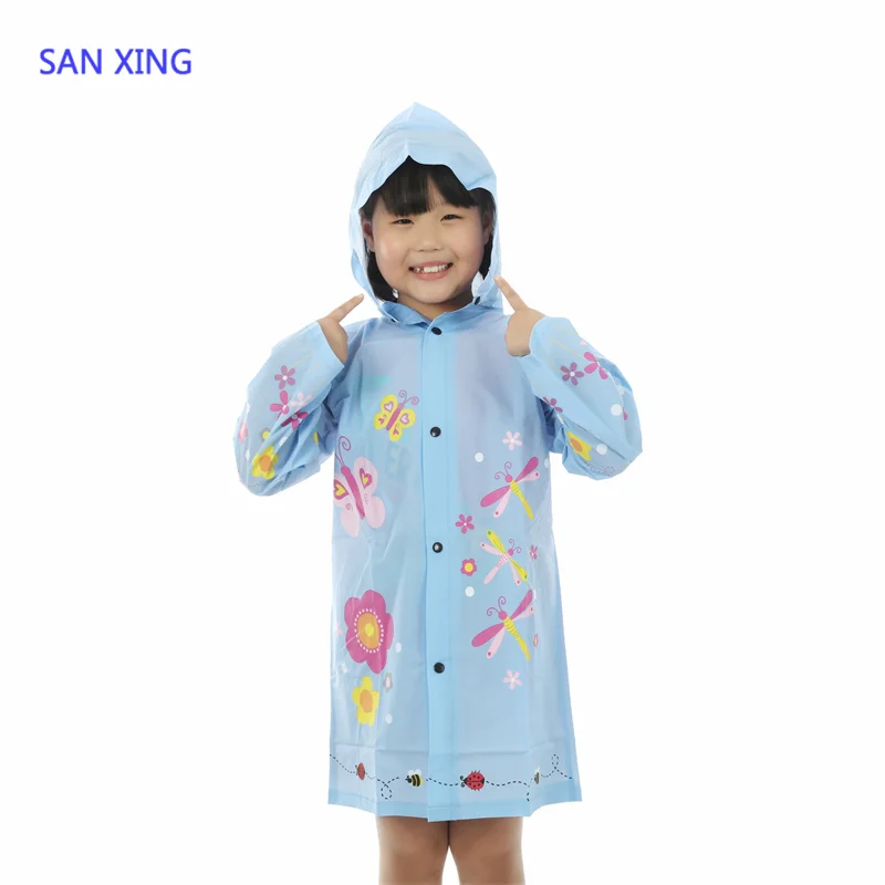 Rain Coat Wholesale Pvc Waterproof Cheap Clear Colorful Cartoon Rainjacket Raincoat Kids
